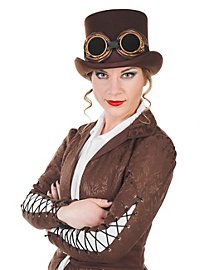 Steampunk Damenfrack mit Corsage braun