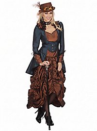 Steampunk Dress Copper Blue