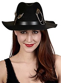 Steampunk hat with flat brim