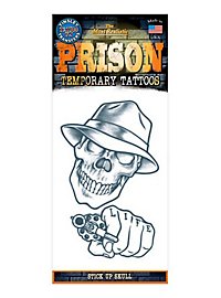 Stick up Skull Temporary Prison Tattoo