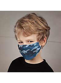 Stoffmaske für Kinder Camouflage navy