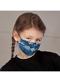 Stoffmaske für Kinder Camouflage navy