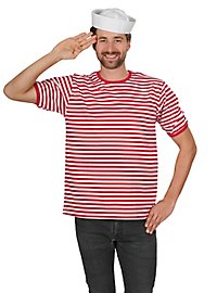 Striped jumper short sleeve red-white