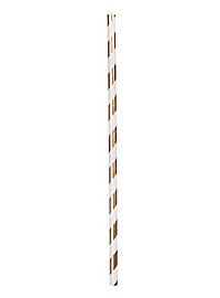 Striped paper straws gold 20 pieces