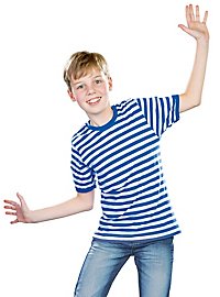striped shirt for children half sleeved blue-white