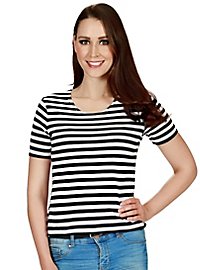 Striped shirt for ladies black-white