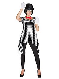 Striped Shirt with Extended Sides, Black And White