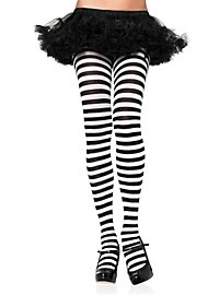 Striped stockings black-white