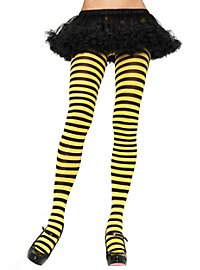 Striped tights black-yellow