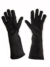 Suede Leather Gloves black