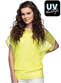 T-shirt à manches courtes en maille néon jaune