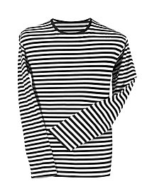 T-shirt à rayures pour enfants manches longues noir-blanc