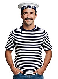 T-shirt rayé demi-manches bleu-blanc