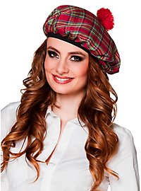 tartan cap for ladies red