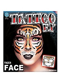 Tatouage adhésif de visage de tigre