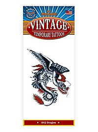 Tatouage adhésif vintage de dragon blanc