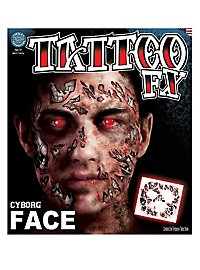 Tatouage décalcomanie visage cyborg