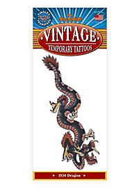 Tatuaggio adesivo vintage con drago nero