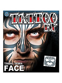 Tatuaggio adesivo viso tribale di zebra