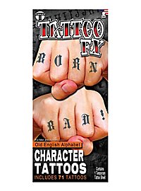 Tatuajes Adhesivos De Nudillos Con Letras Del Alfabeto