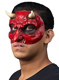 DEGUISE TOI Teufel-Halbmaske Aus Latex – Rot, Mit Hörnern (ca. 10 Cm), Einheitsgröße