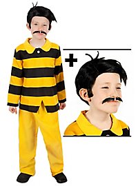 The Daltons Kostüm für Kinder mit Perücke & Bart