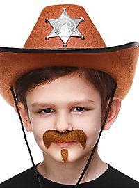 Goatee and moustache set for children in 4 different colours