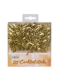 Tinsel cocktail skewers gold 20 pieces