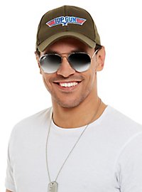 Top Gun Accessoire-Set mit Mütze, Fliegerbrille und Dog Tag