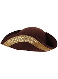 Trekantet Hat Brun Med Guldkant