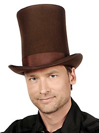 Très grand chapeau haut-de-forme marron