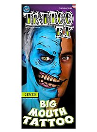 Two-Faced Big Mouth Temporary Tattoo