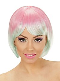 Two-Tone ladies wig pink-turquoise