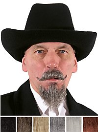 Bartset Van Dyke - Professionelle Bartkombination mit Schnurrbart und Kinnbart mit Echthaar Anteil