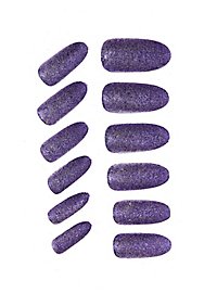 Uñas Postizas Brillantes Violetas