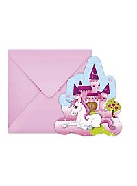 Unicorn invitation cards 6 pieces