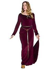 Medieval velvet dress - Antonia, wine red