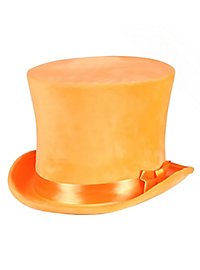 Velvet Top Hat in Neon Orange