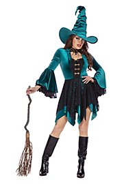 Vestido De Bruja De Terciopelo Turquesa