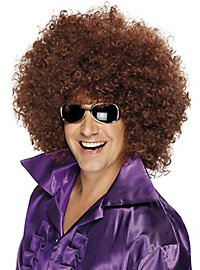 Vild Krøllet Paryk Brun