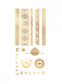 Waarzegster plaktattoos goud-metallic