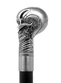 Wandelstok Metalen Schedel