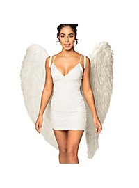 Weiße Federflügel 120 x 120 cm