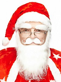 Weißer Weihnachtsmannbart mit Augenbrauen