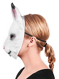 Weißes Kaninchen Halbmaske aus Latex