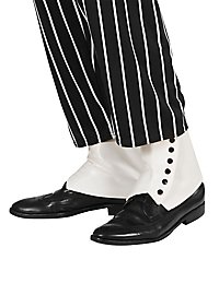 White gaiters with button facing