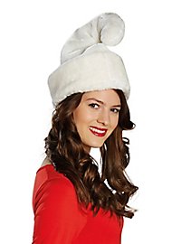 White plush gnome hat