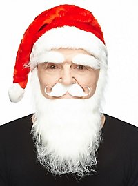 White Santa Claus beard with eyebrows - maskworld.com