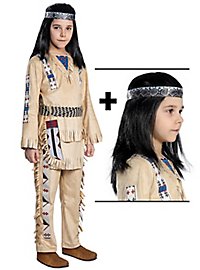 Winnetou children's costume with wig