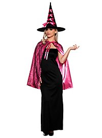 Witch hat & cape set pink